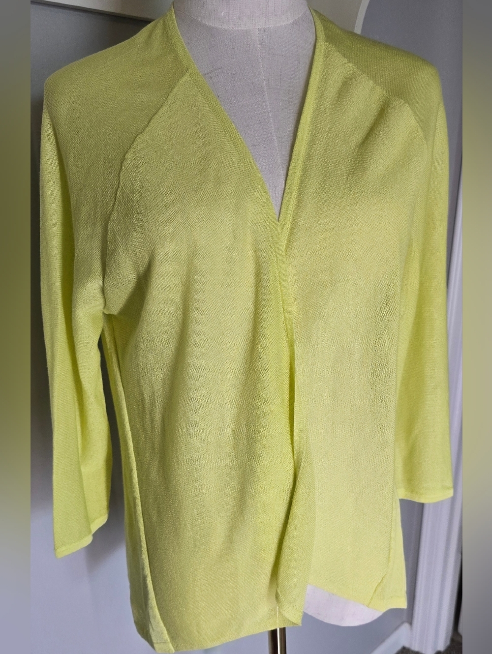 Chico's Vibrant Yellow Knit Open Cardigan